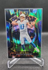 2025 Panini Select - Concourse Justin Herbert #1 Black & Green Shock Prizm