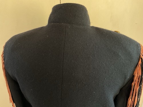 Double D Ranch Wear Wool Military Coat Pigskin Fringe Horn Bone Gr. L Jacke - Bild 8 von 10