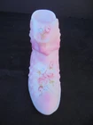 Pink Rosalene Satin Hobnail Fenton Shoe Hand Painted by L. Everson