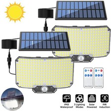 2PCS LED Solar Power Motion Sensor Wall Light Outdoor Garden Security Flood Lamp
