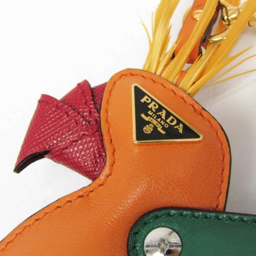 Prada Leather,Metal Handbag Charm Multi-color,Orange Parrot 1TL139 BF583770 - Picture 7 of 16