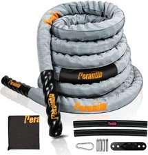 Poly Battle Rope with Cloth Sleeve -1.25/1.5/2 Inch Diameter 30' 40' 50' Lengths