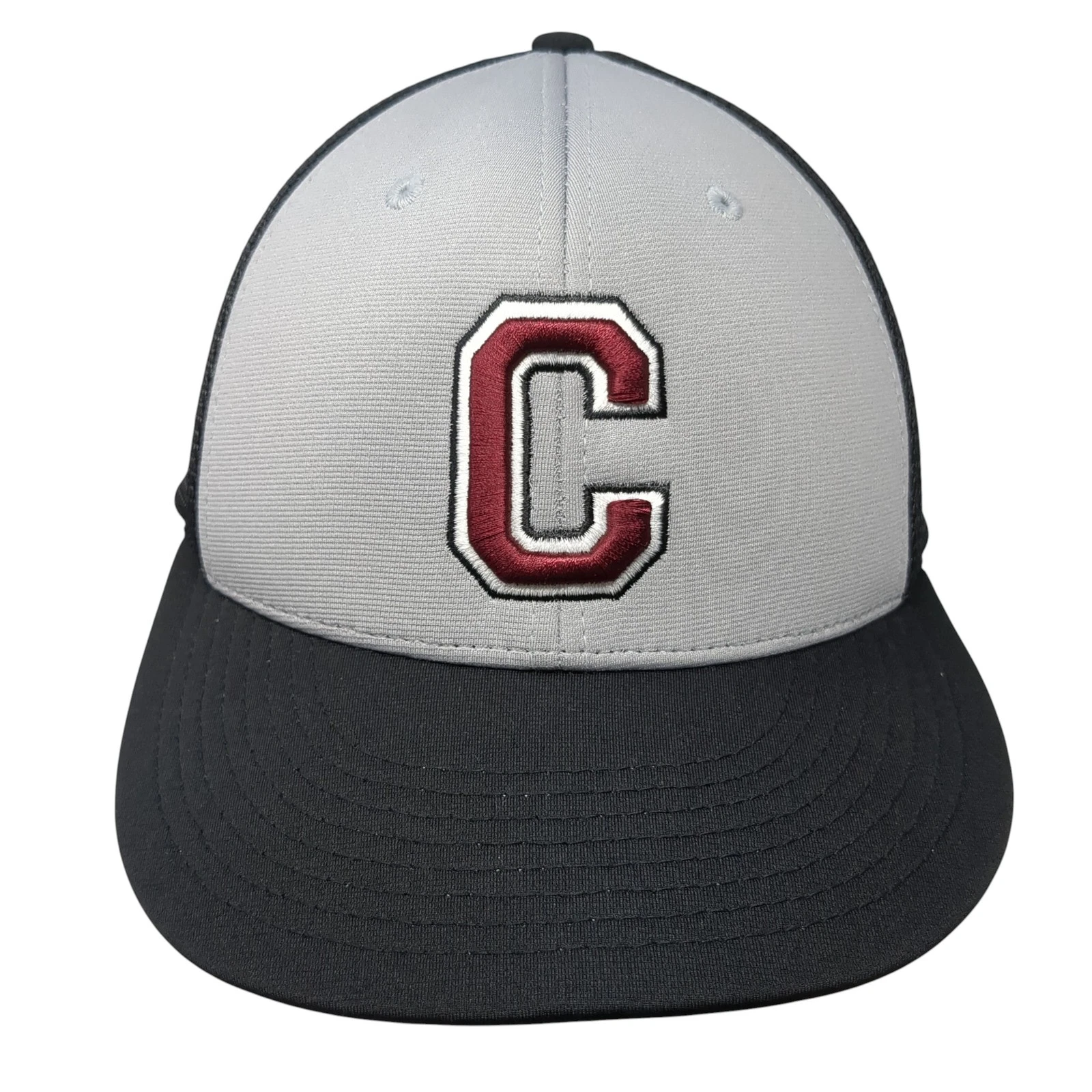 C Logo Fitted Trucker Hat Black M Mesh Back Embroidered 6 Panel Pulse Richardson
