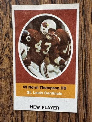 1972 Sunoco NFL Action Player Stamps - Norm Thompson (RC)