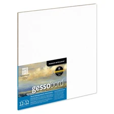 Ampersand Museum Quality Gessobord 12x12 Flat Profile Hardbord for Painting