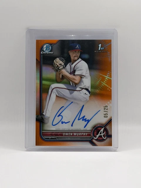 2022 Bowman Draft 1st Auto Owen Murphy Orange Refractor Auto /25 - Braves