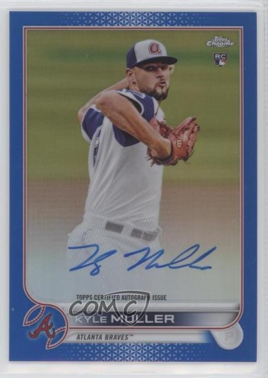 2022 Topps Chrome Rookie Auto Blue Refractor 57/150 Kyle Muller #RA-KM Auto s7f