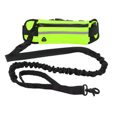 Hands Free Dog Leash for Running Walking Reflective Leash with Waist Bag Retract