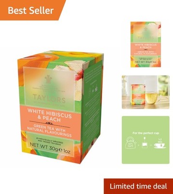 Delicate White Hibiscus & Peach Green Tea - Caffeinated & Carbon Neutral
