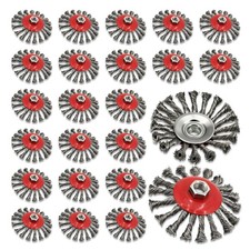24 Pack 4.5" Twist Knotted Wire Wheel Brush for Angle Grinder - Heavy-Duty Rust