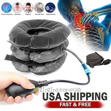Inflatable Cervical Neck Traction Device Collar Brace Instant Neck Pain Relief