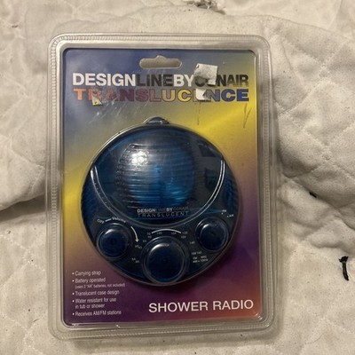 Conair Shower Radio Vintage Translucence AM/FM Carry Strap Design Line Batteries