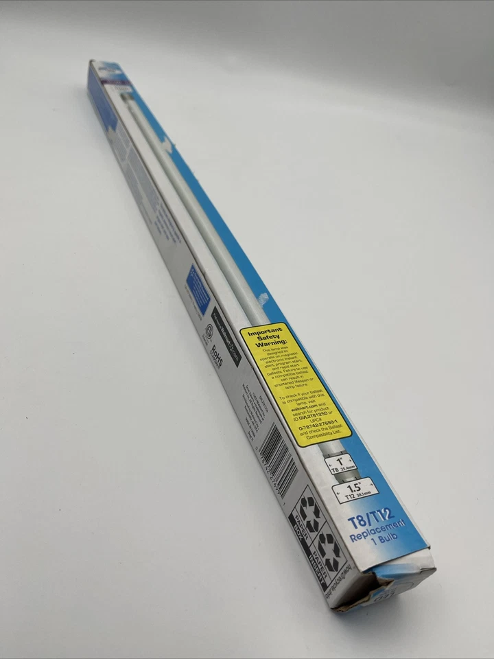 Great Value LED Light Bulb, 10 Watts (20W Equivalent) T8/T12 Replacement Lamp - Image 2 of 4