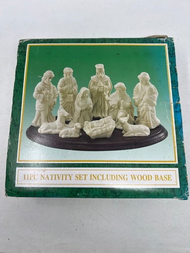 Vintage Nativity Scene Porcelain Christmas Figurines 11 Piece Ceramic White - 第 4/4 張圖片