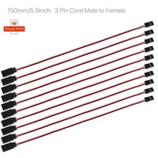 10Pcs Servo Extension Lead Wire Cable 3 Pin Male to Female 150mm for Futaba RC