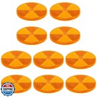 10 Pack Front Round Reflector for Driveway Fence Gate Posts Trailers Safety A