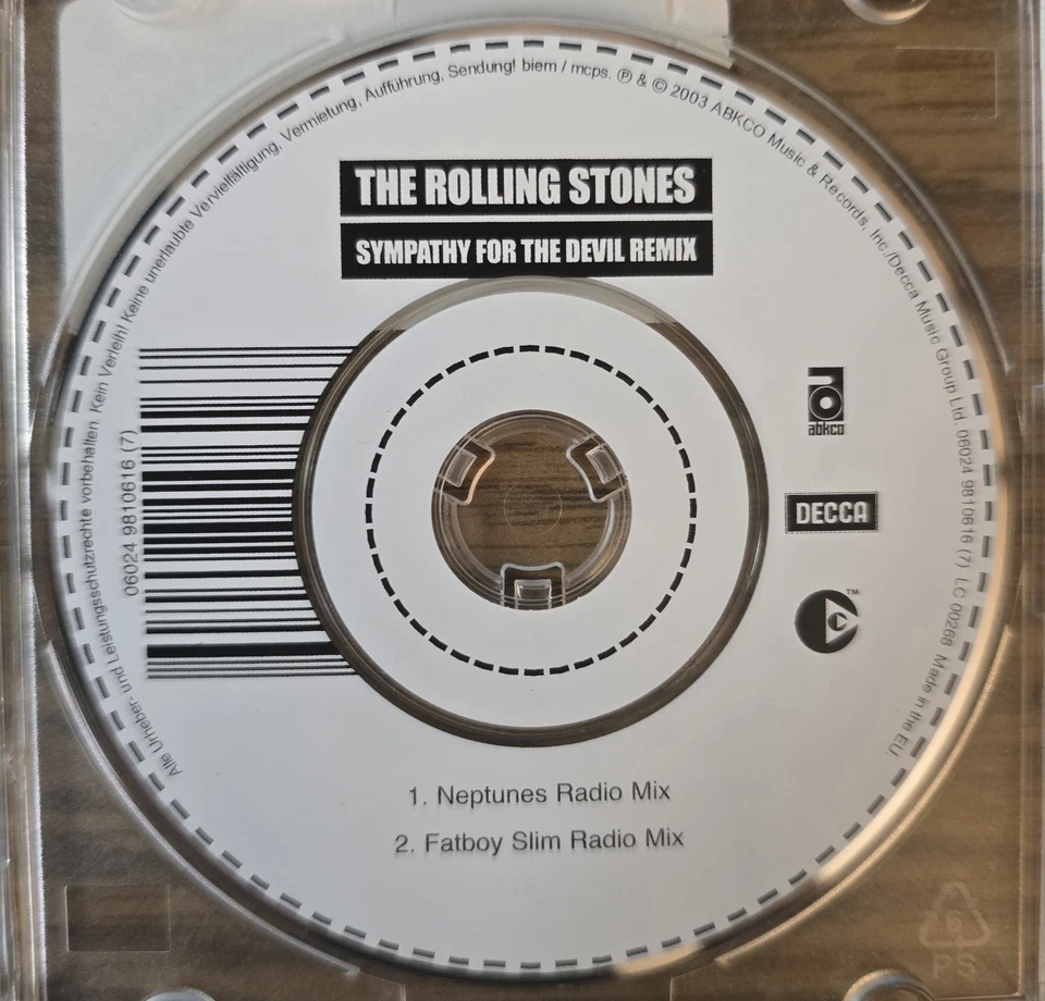 Sympathy For The Devil-Remix (Germany) 2003 Mini 3" CD Single-The Rolling Stones Foto 4 de 4