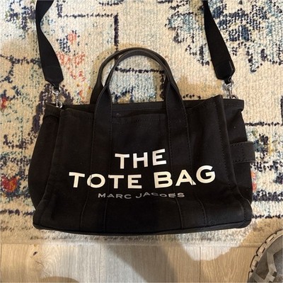 Marc Jacobs The Tote Bag Black Tote Zip Closure Detachable Strap