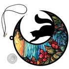 Wall Decoration for Bedroom Cat Ornaments Living Moon Shaped Hanging Animal Art