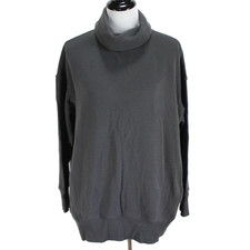 Aerie Oversized Funnel Neck Sweatshirt Size S Gray Long Sleeve Pullover Pockets