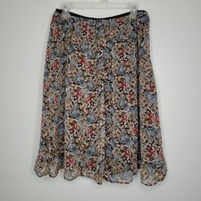 Vintage 90s ditsy floral all over print pull on knee length skirt size large