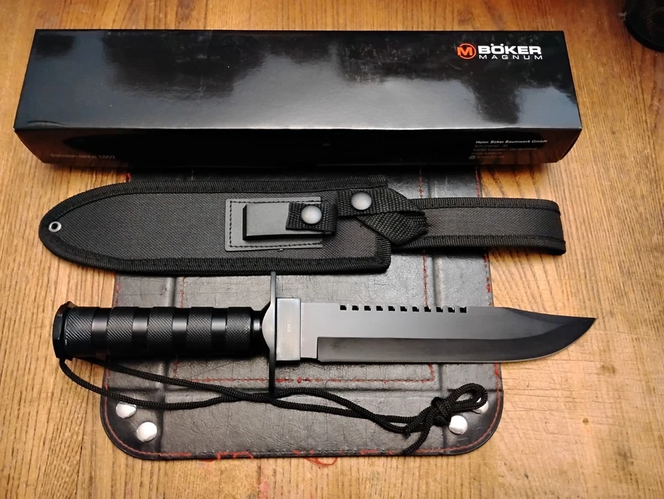 BOKER Magnum Survivalist Fixed Blade Knife 7.87" 440A SS Blade Aluminum Handle  - Image 3 of 4