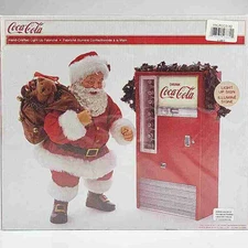 Kurt Adler CC5182 Battery-Operated Santa With Coca-Cola Machine, 2-Piece Set NIB