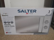 Salter 20L Manual Microwave 35-Min Timer 27cm Turntable Even Cook 5 Power Levels
