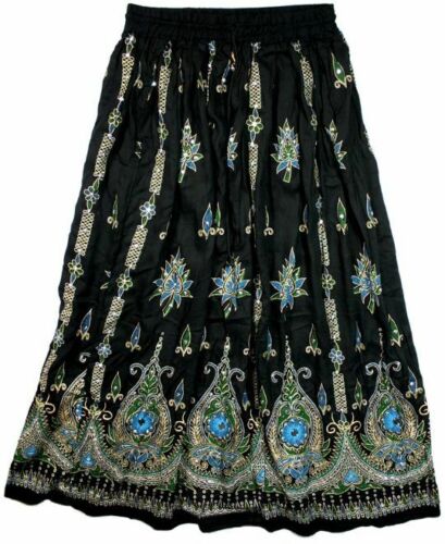 Krishna Rayon Jaipur Skirt black, Petite 32 inches (RSK36B) - Picture 1 of 1