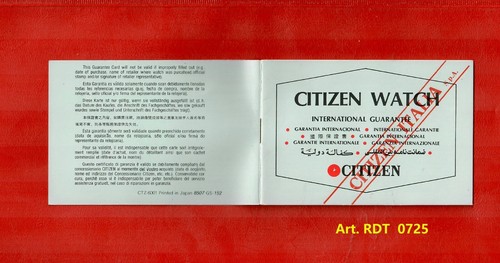 Vecchia garanzia orologio CITIZEN originale anni '70 " non compilata " - Imagen 5 de 5