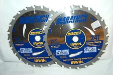 14030 Irwin Marathon Circular Saw Blade 7-1/4 24 Tooth LOT OF 2 Ripping Framing