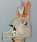 Miami Hurricanes Helmet 6" Necklace Bling Medallion Pendant + Gift Chain 23"