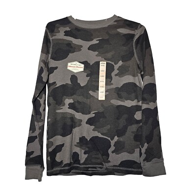 Urban Pipeline Boys gray camouflage long sleeve thermal tee nwt