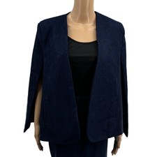 Chelsea & Violet Sz S Navy Blue Lace Detailed Cape Blazer Jacket