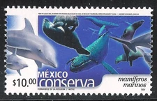 pc037 Mexico Conserva MNH paper 2 Sc#2266 Mc#2975A Et#mc037 sea mammals