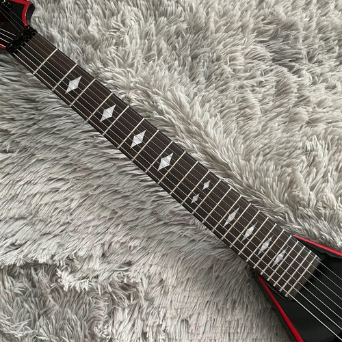 Black Electric Guitar Flying V Solid Body Black Hardware H Pickup FR Bridge - Bild 6 von 7