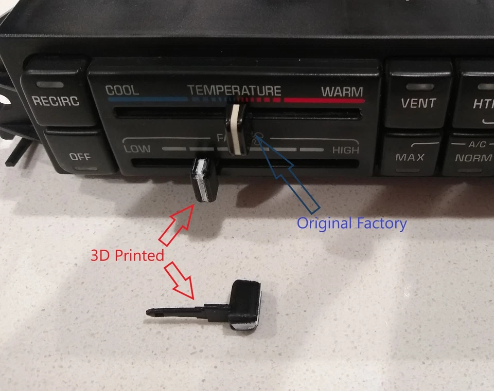Slider Knob ONLY fits 95-99 & 00-05 Buick Lesabre AC Temperature Climate Control - Image 2 of 4