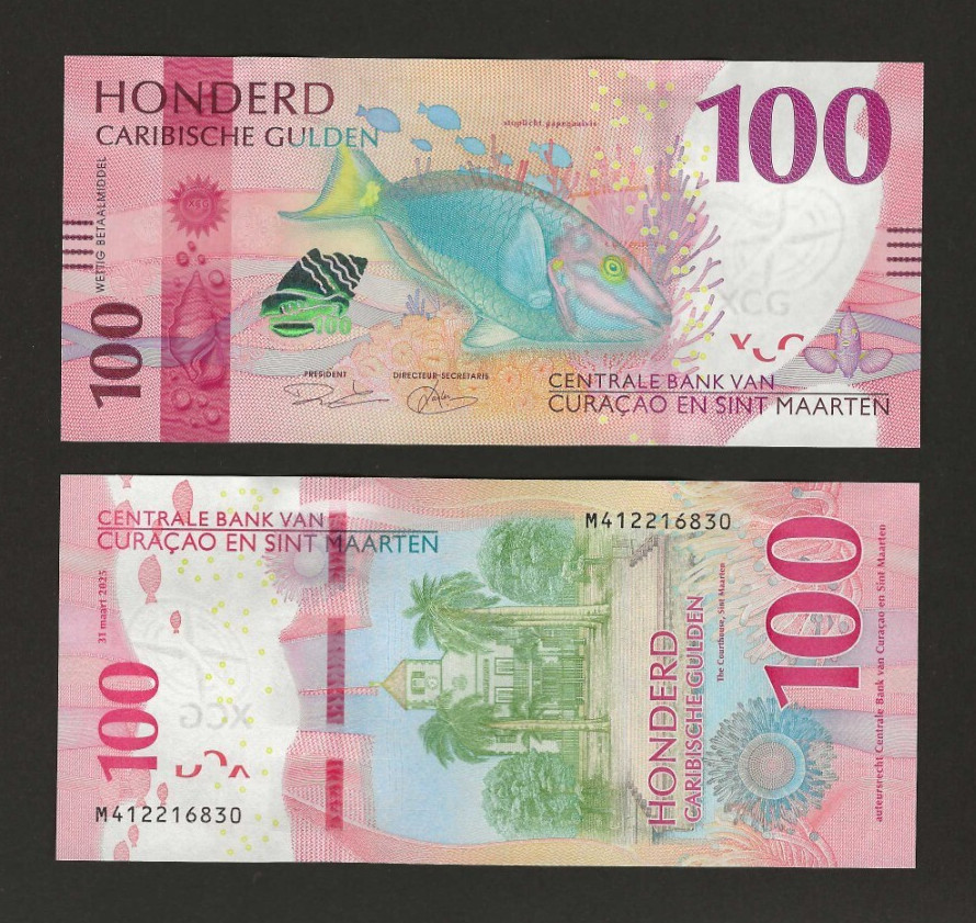 CURACAO & SINT MAARTEN 100 Gulden 2025, P-4, UNC Grade, "World Under the Sea"