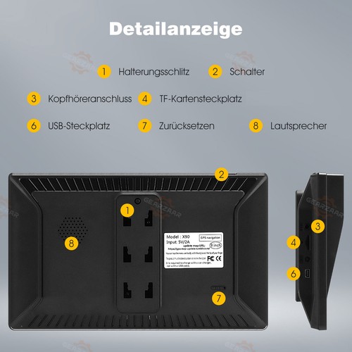 9 Zoll GPS Navi Navigation für Auto LKW PKW Navigationsgerät EU DE Karte - Bild 13 von 17