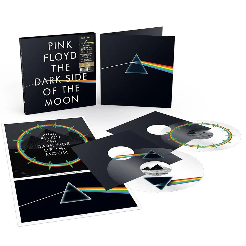 PINK FLOYD THE DARK SIDE OF THE MOON 50TH ANNIVERSARY UV CLEAR VINYL 2LP NEW - Image 4 of 4