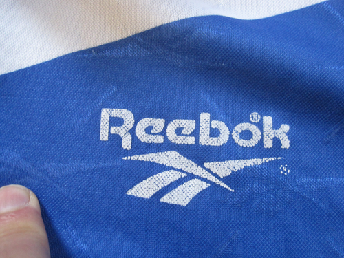 Maillot Reebok Blanc Bleu Bastia vintage Jersey Football Manche Longue - XL - Foto 3 di 7