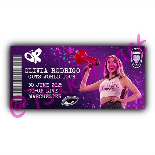 Olivia Rodrigo Guts 2025 Tour Souvenir Tickets, Olivia Rodrigo Tour Merch Geschenk - Bild 5 von 6