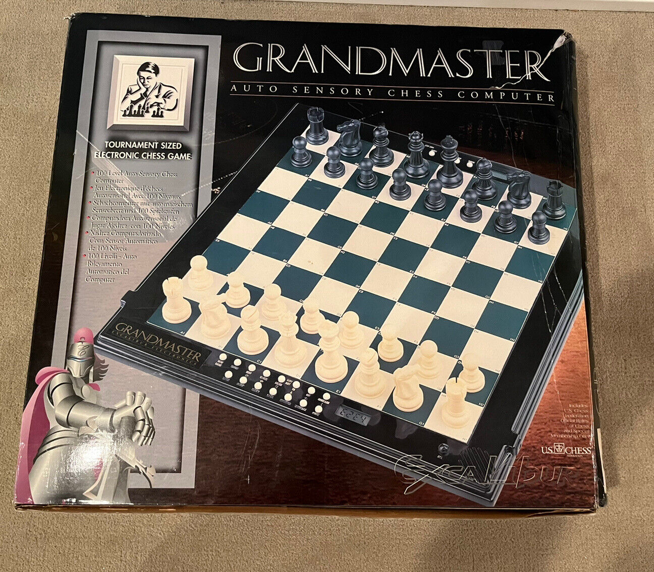 VINTAGE COLLECTIBLE EXCALIBUR GRANDMASTER CHESS COMPUTER GAME, MODEL #747K