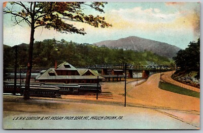 L.V.R.R. STATION & MT. PISGAH FROM BEAR MT. MAUCH CHUNK Pennsylvania ΡΑ 1909