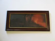 ANTIQUE DRAWING SUNSET SUN RISE LANDSCAPE TONALIST IMPRESSIONIST SIGNED MYSTERY