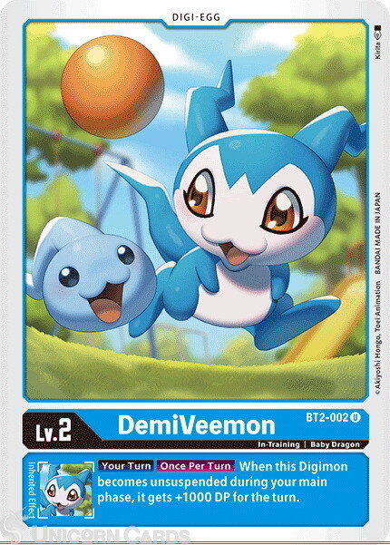 BT2-002 DemiVeemon Uncommon Mint Digimon Card
