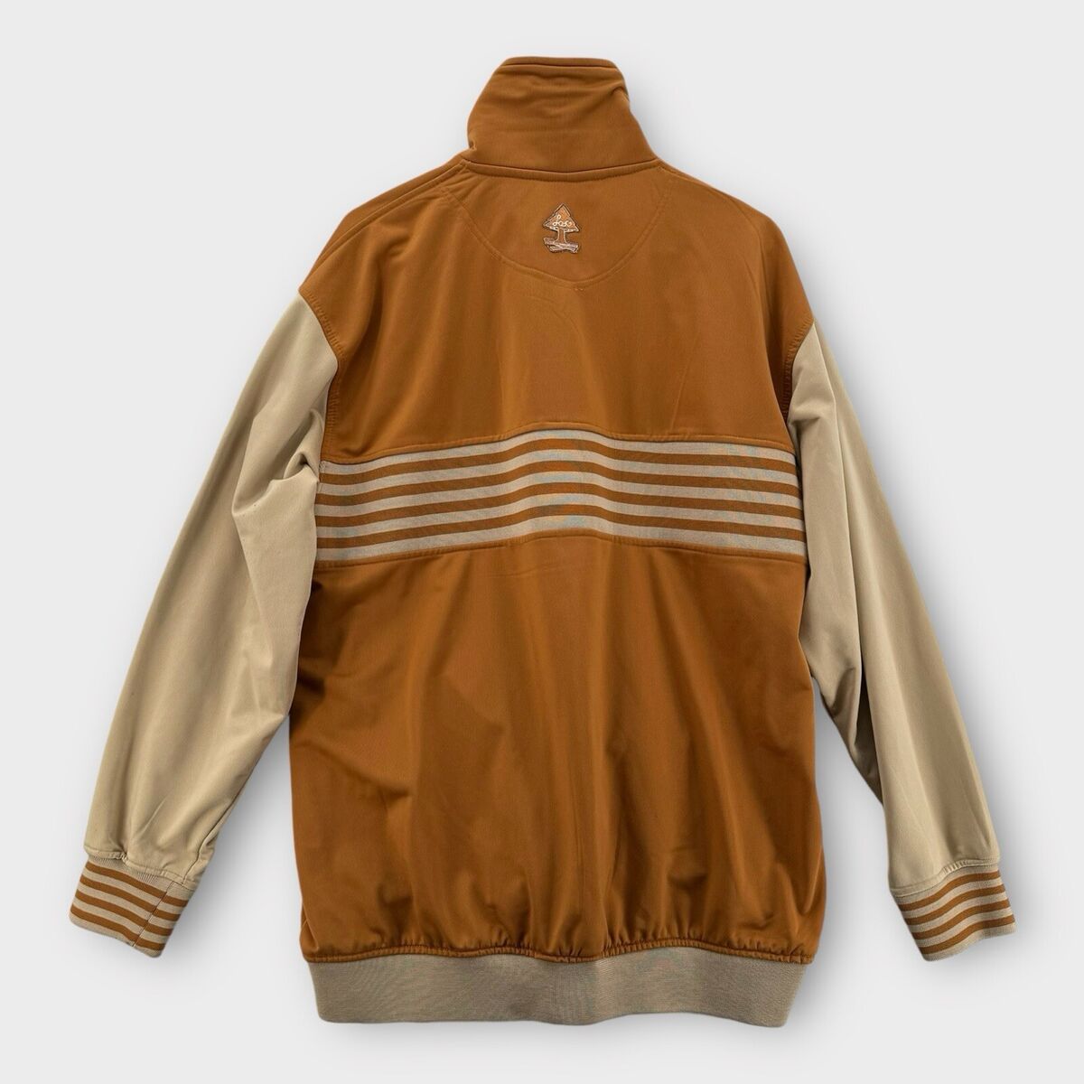 VINTAGE Retro Fox Track Jacket Mens Large Warm Up Brown Tan VINTAGE Retro Fox Track Jacket Mens Large Warm Up Brown Tan