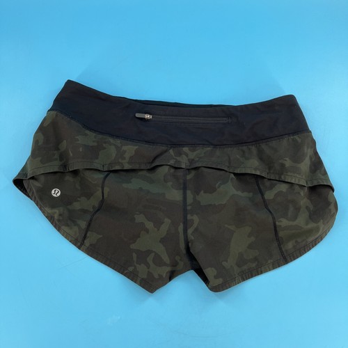 Lululemon Speed Up Short 2.5 Incognito Camo Multicolor Alligator Green & Black USA 8 - Bild 2 von 3