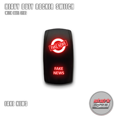 Alien Rocker Switch Fake News - Blue - Stark 5-PIN Laser Etched