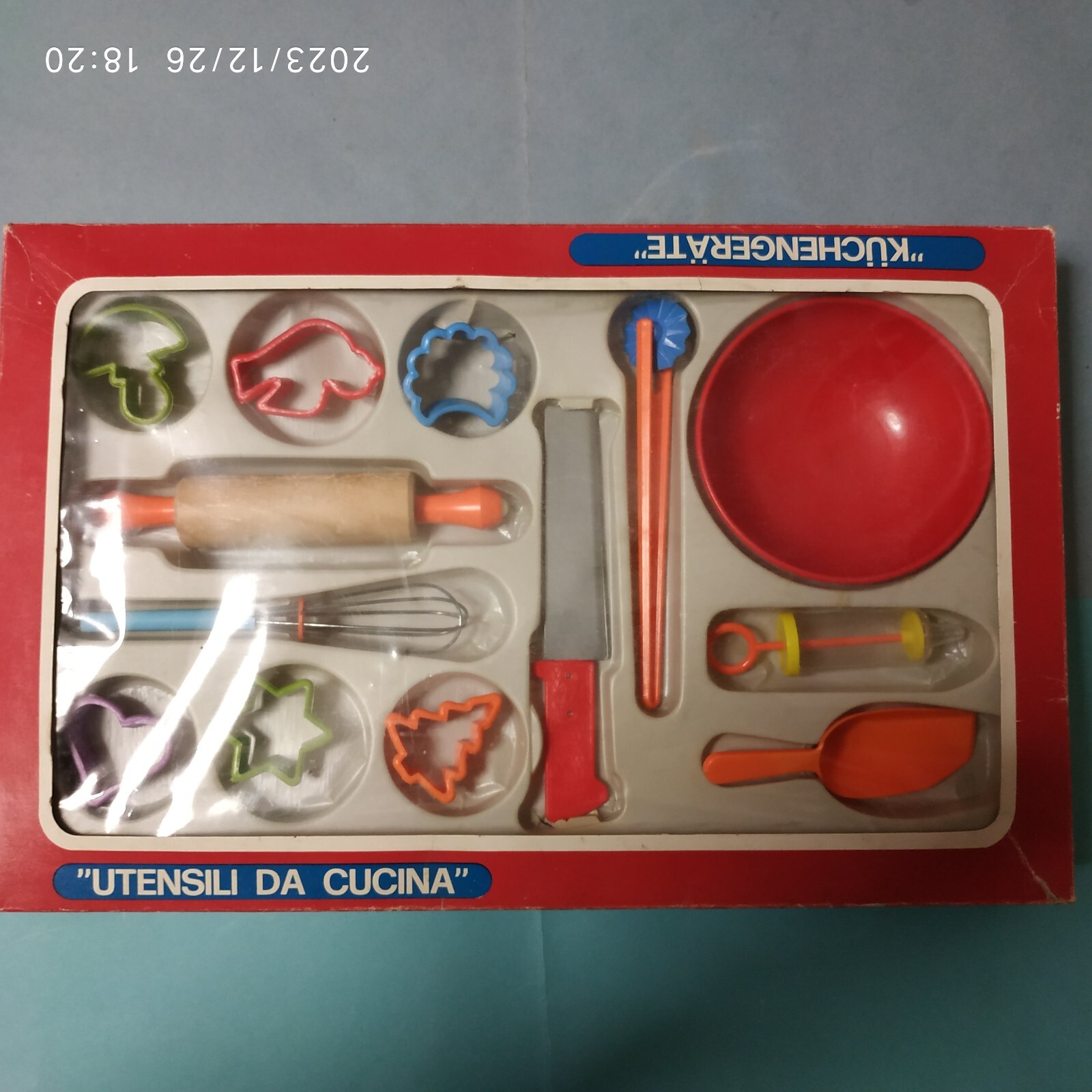 Set Kit 13 Pezzi utensili da Cucina "FRADE" Giocattolo Gioco per Bambini vintage